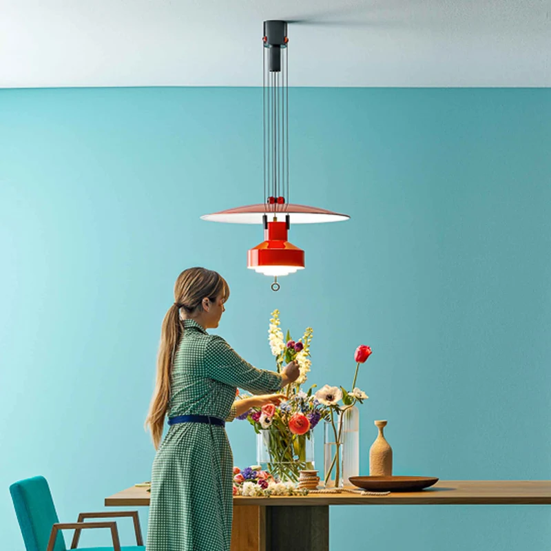 Adjustable Metal Suspension Lamp SALISCENDI by Achille & Pier Giacomo Castiglioni for Stilnovo