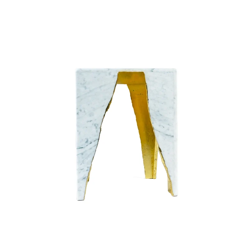 Carrara Marble Side Table RAW EDGE by Nicola Di Froscia for DFdesignLab