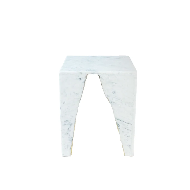 Carrara Marble Side Table RAW EDGE by Nicola Di Froscia for DFdesignLab