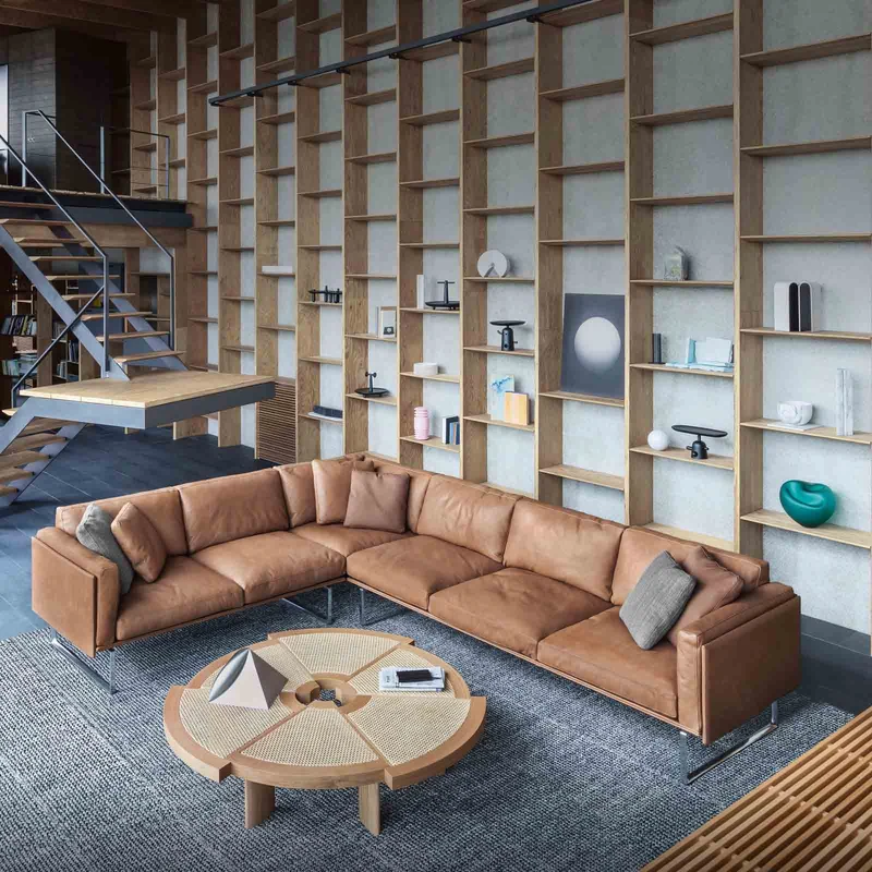Oak Wood Coffee Table RIO, designed by Charlotte Perriand for Cassina