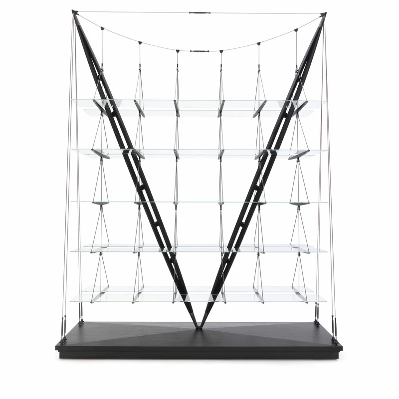Glass and Wood Bookshelf VELIERO, designed by Franco Albini for Cassina - Limited Edition