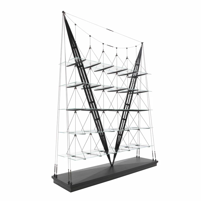 Glass and Wood Bookshelf VELIERO, designed by Franco Albini for Cassina - Limited Edition