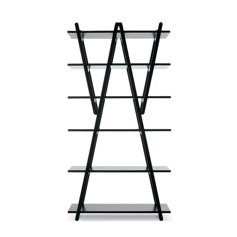 Folding Wood Bookshelf NUVOLA ROSSA, designed by Vico Magistretti for Cassina