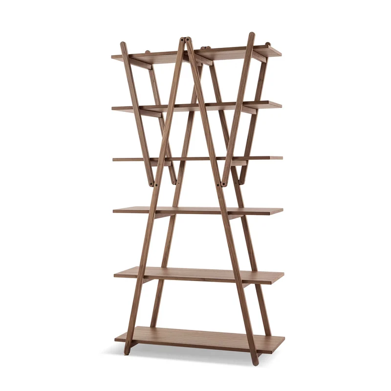 Folding Wood Bookshelf NUVOLA ROSSA, designed by Vico Magistretti for Cassina