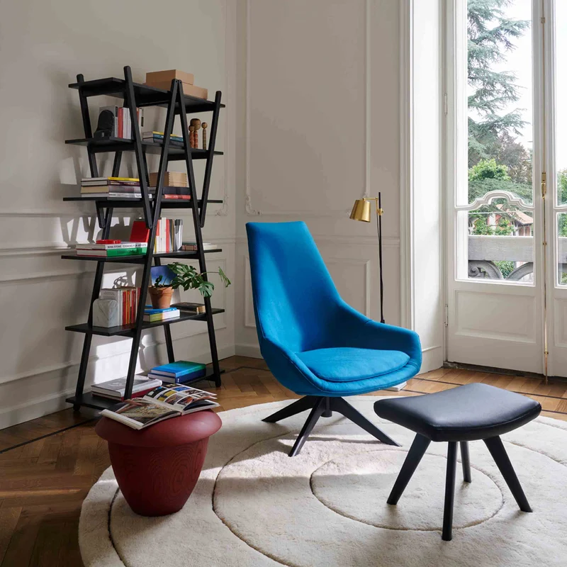 Folding Wood Bookshelf NUVOLA ROSSA, designed by Vico Magistretti for Cassina