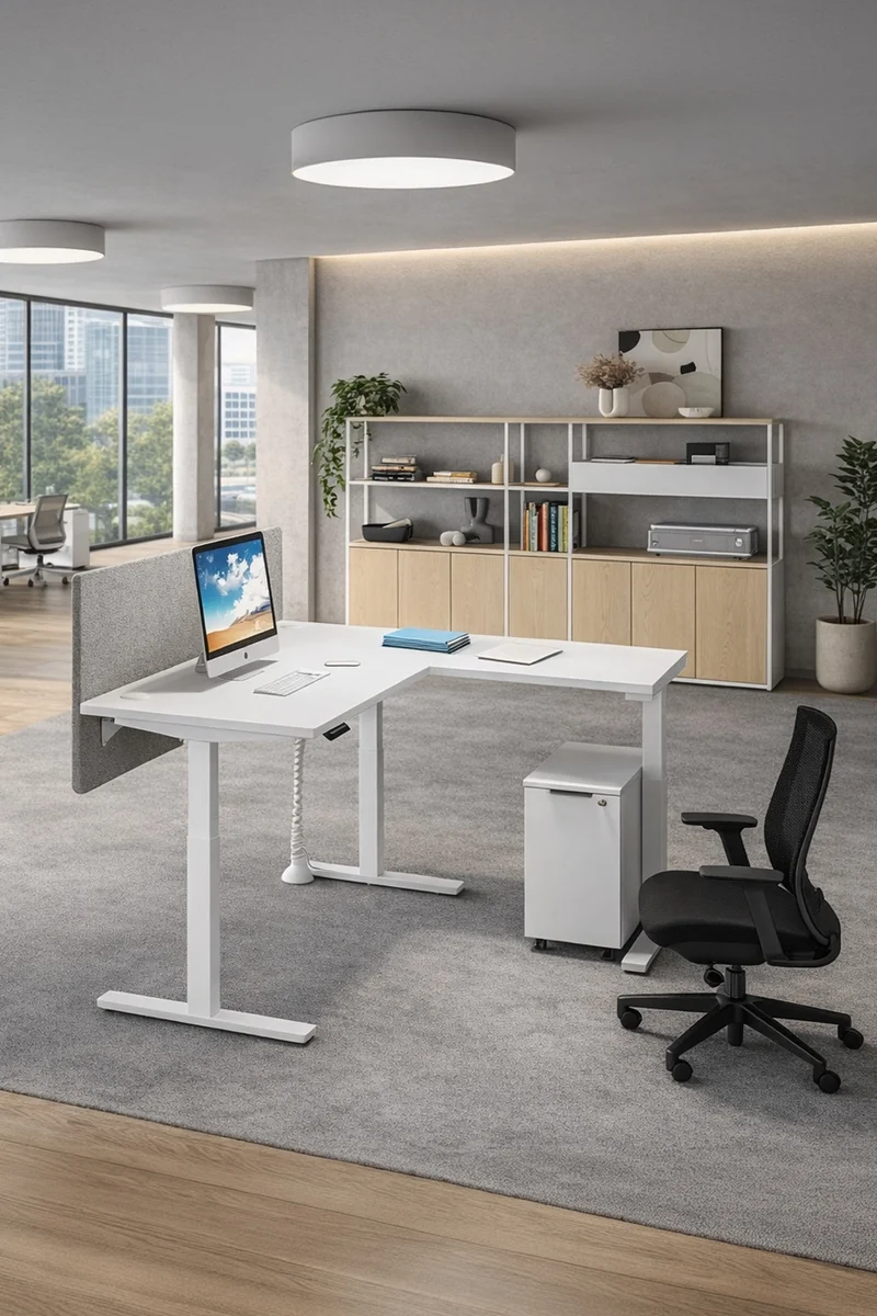 Bureau d'angle assis-debout Top & Down