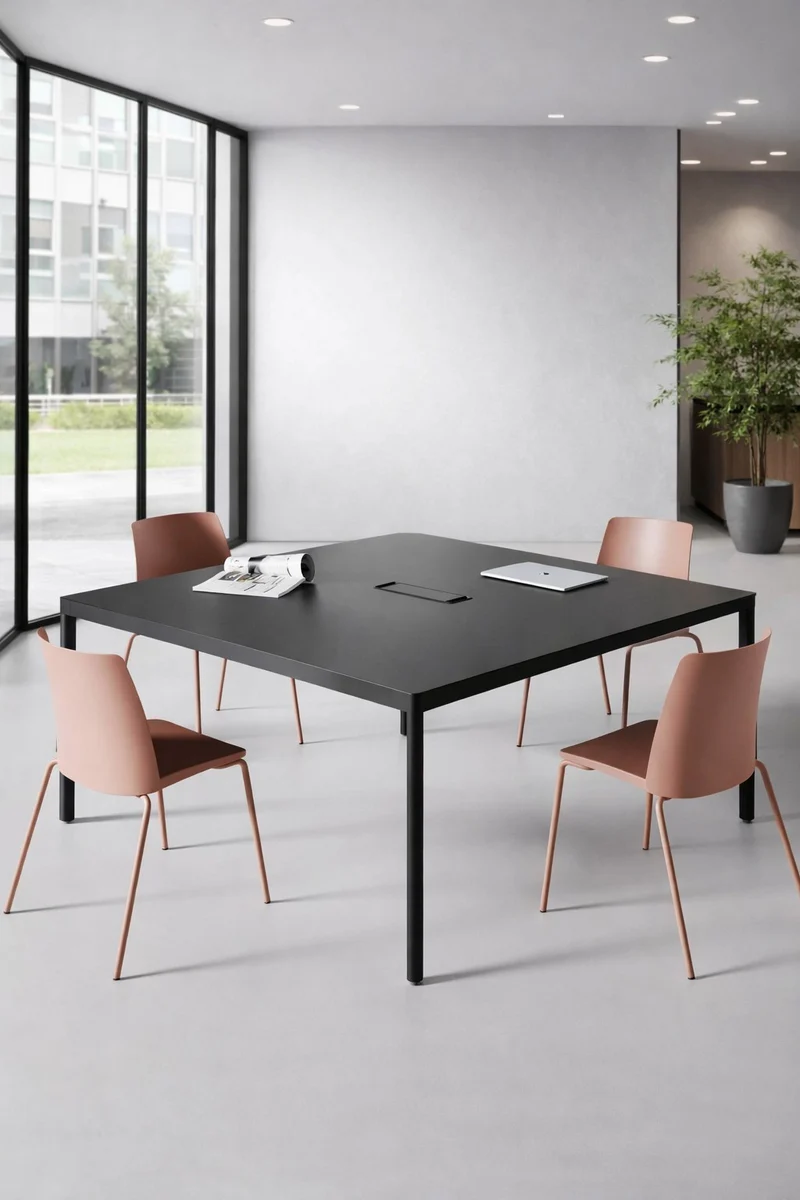 Table de réunion Fil rouge 120x120 cm & Top Access