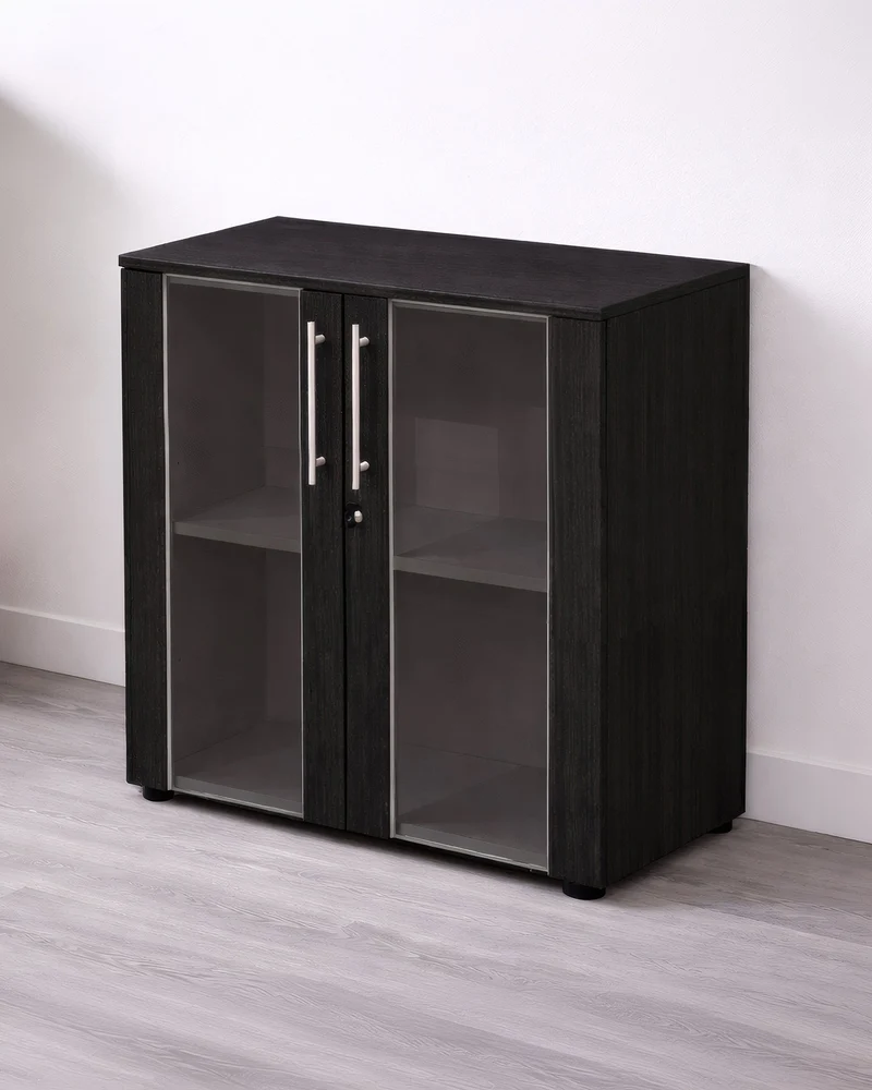 Armoire Basse Flora Portes Vitrées H81.4 cm