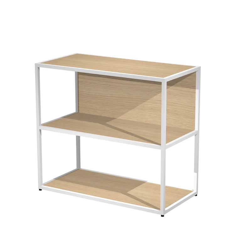 Bibliothèque basse Edge bois & métal L90xH80