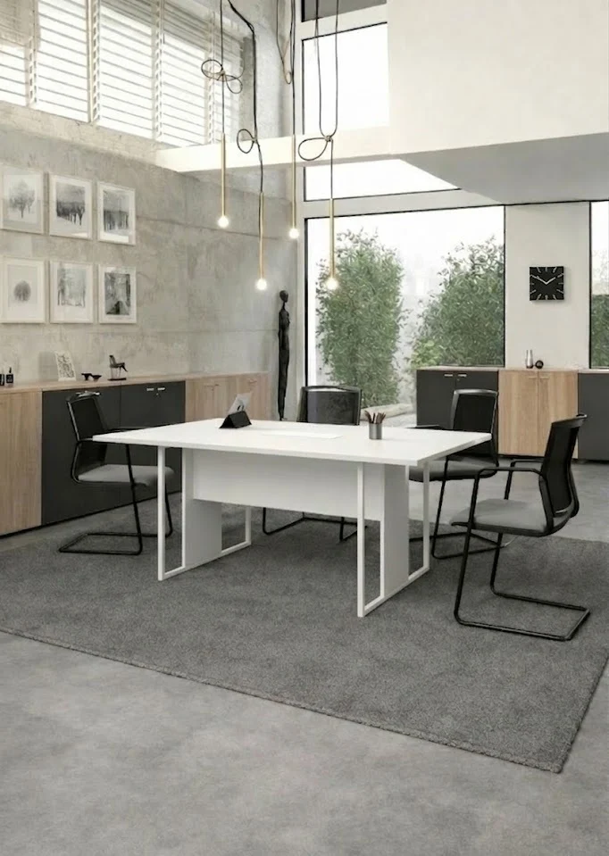 Table de réunion professionnelle Edge – Design italien & structure cadre métal