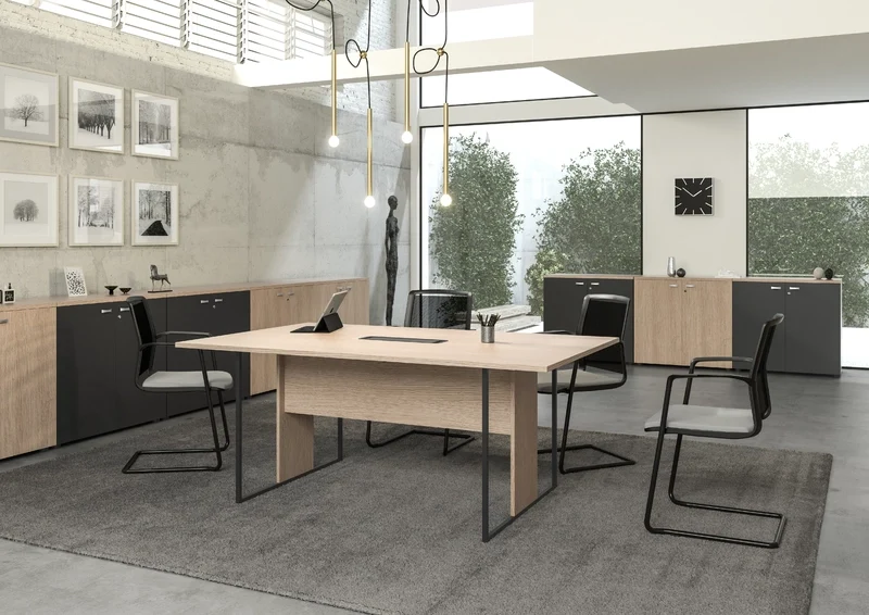 Table de réunion professionnelle Edge – Design italien & structure cadre métal