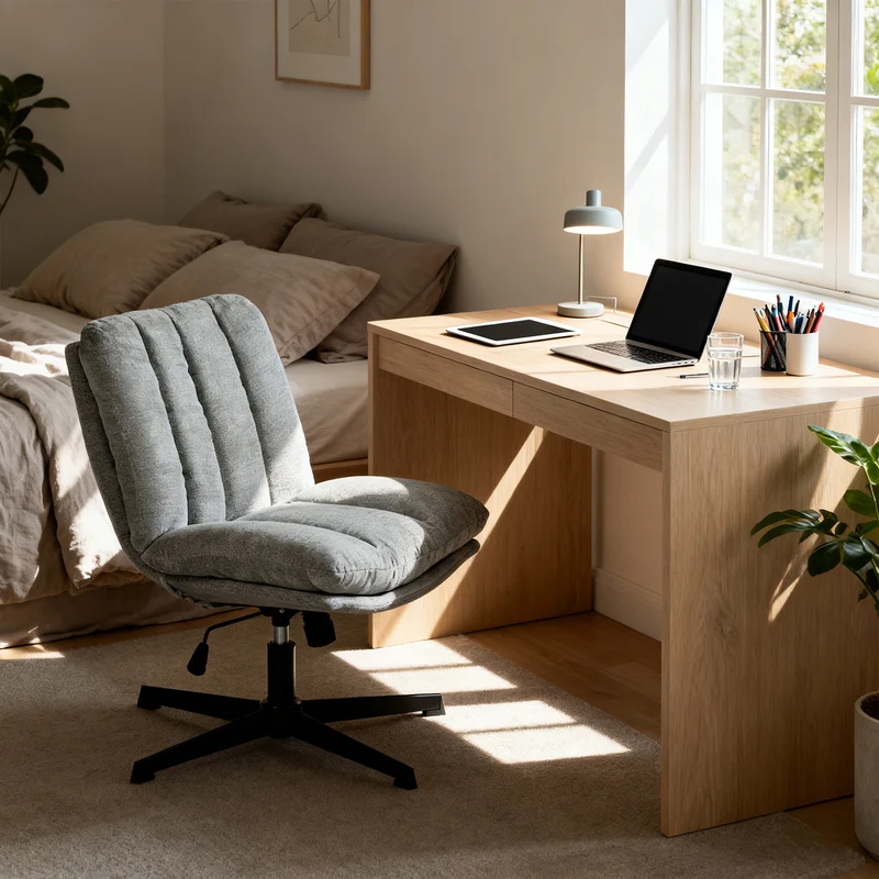 Fauteuil de relaxation réglable et pivotant avec accoudoirs et assise épaisse en chenille gris - CONFOD