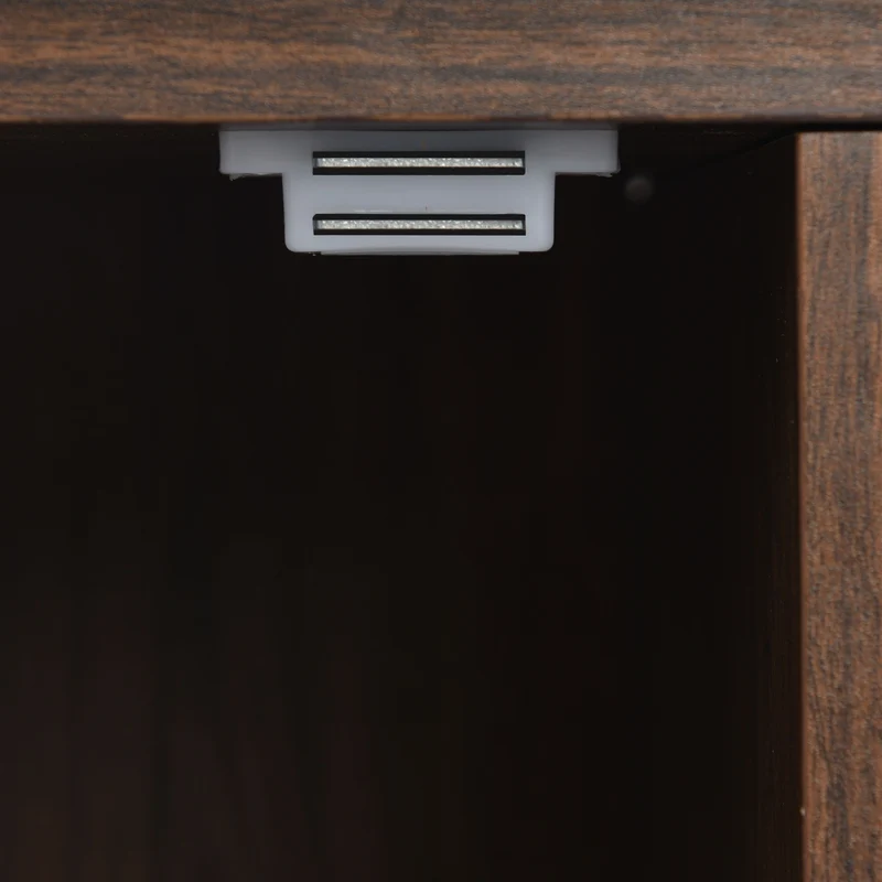 Sideboard exclusif 120x38x76,5 cm à 3 portes en placage de bois massif, griffes dorées et pieds en fer, idéal pour salon et salle à manger