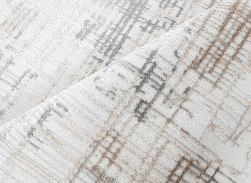 Tapis beige à motifs striés gris 160 x 230 cm PEKIN