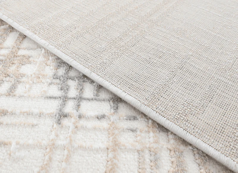 Tapis beige à motifs striés gris 160 x 230 cm PEKIN