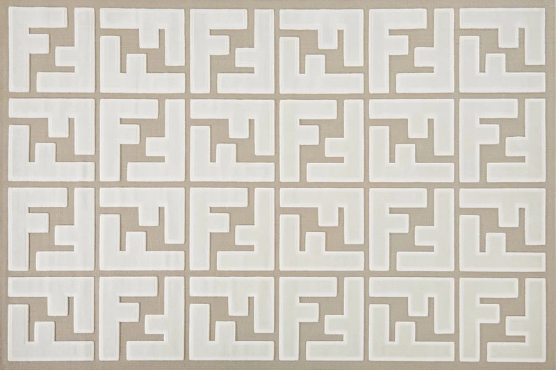 Tapis beige foncé à lettres beiges 200 x 290 cm KEZIA