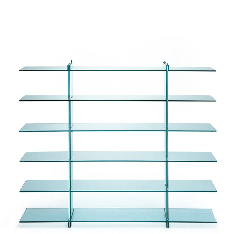 Glass Bookshelf TESO LIBRERIA by Renzo Piano for FontanaArte