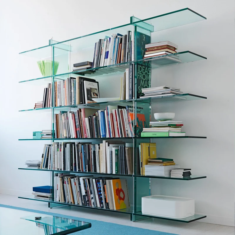 Glass Bookshelf TESO LIBRERIA by Renzo Piano for FontanaArte