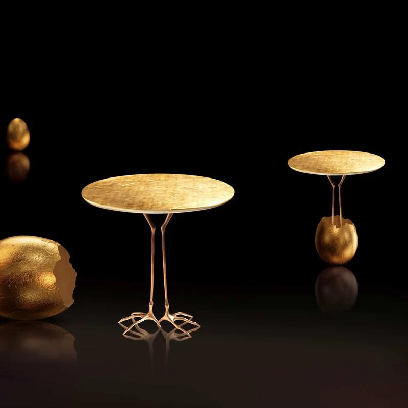 Bronze Accent Table TRACCIA, designed by Meret Oppenheim for Cassina