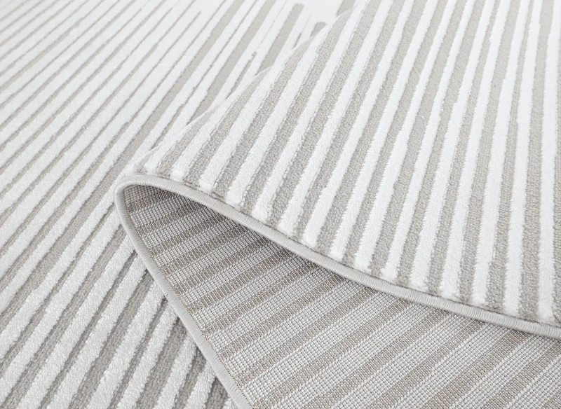 Tapis gris à lignes asymétriques 200 x 290 cm VENISE