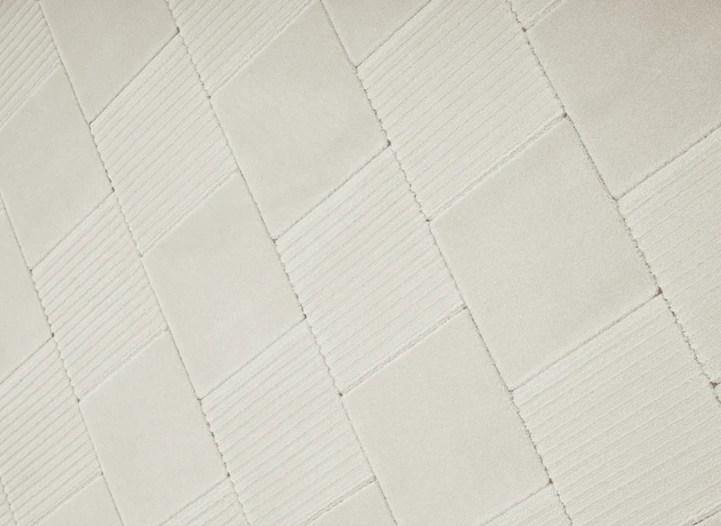 Tapis blanc écru à carreaux texturés 200 x 290 cm KARLINE