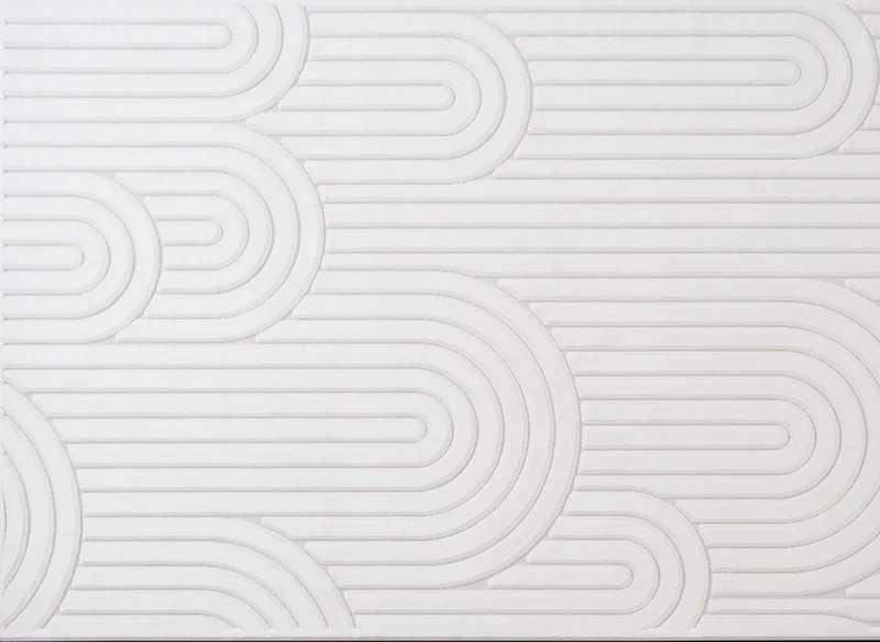 Tapis blanc écru à relief géométriques 154 x 230 cm AFINA