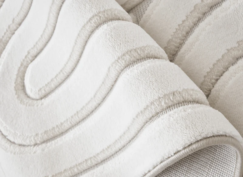 Tapis blanc écru à relief géométriques 192 x 290 cm AFINA