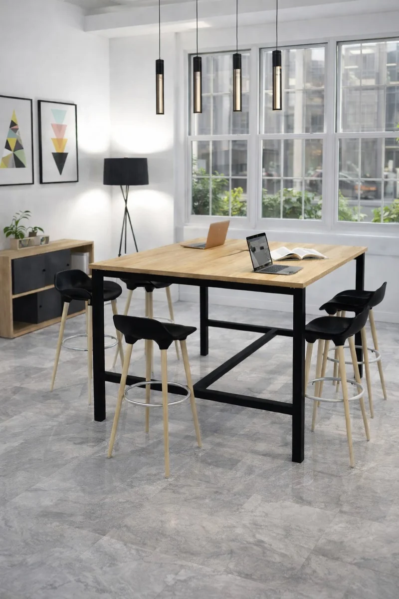 Table haute carrée Astral – 4 à 6 personnes