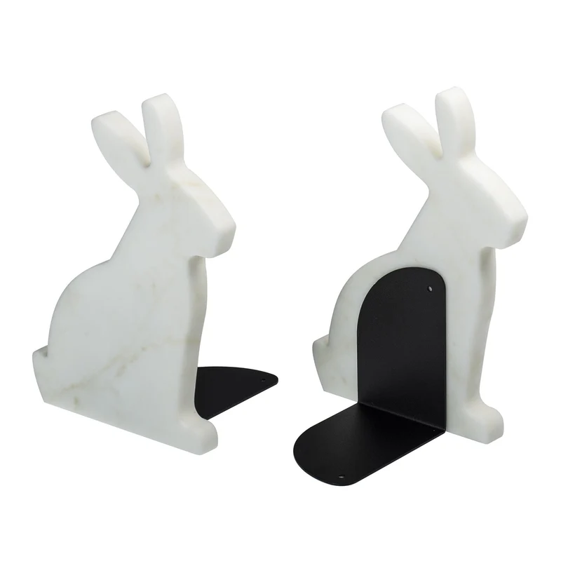 Marble and Steel Bookend BUNNY by Alessandra Grasso