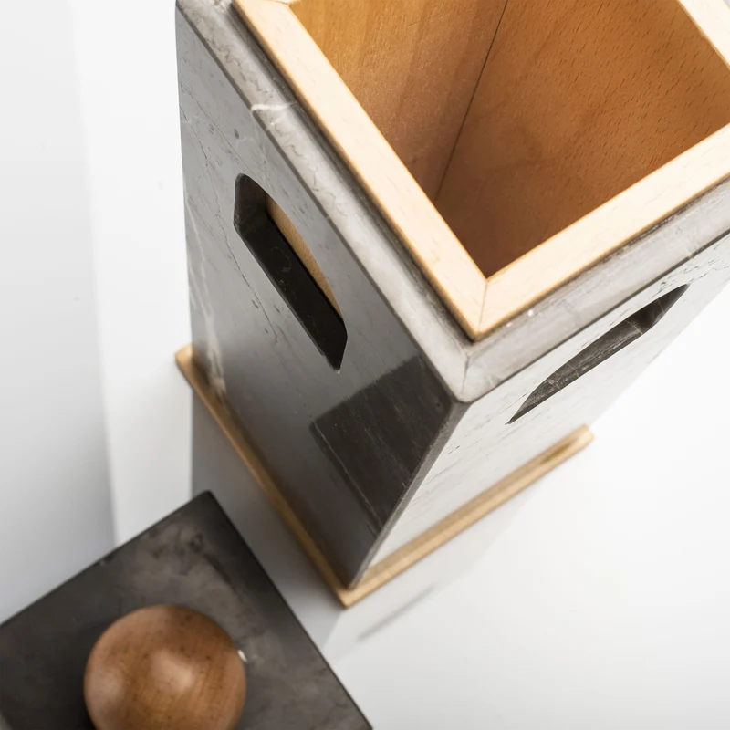 Marble and Wood Box QUBA by Gabriele D'Angelo