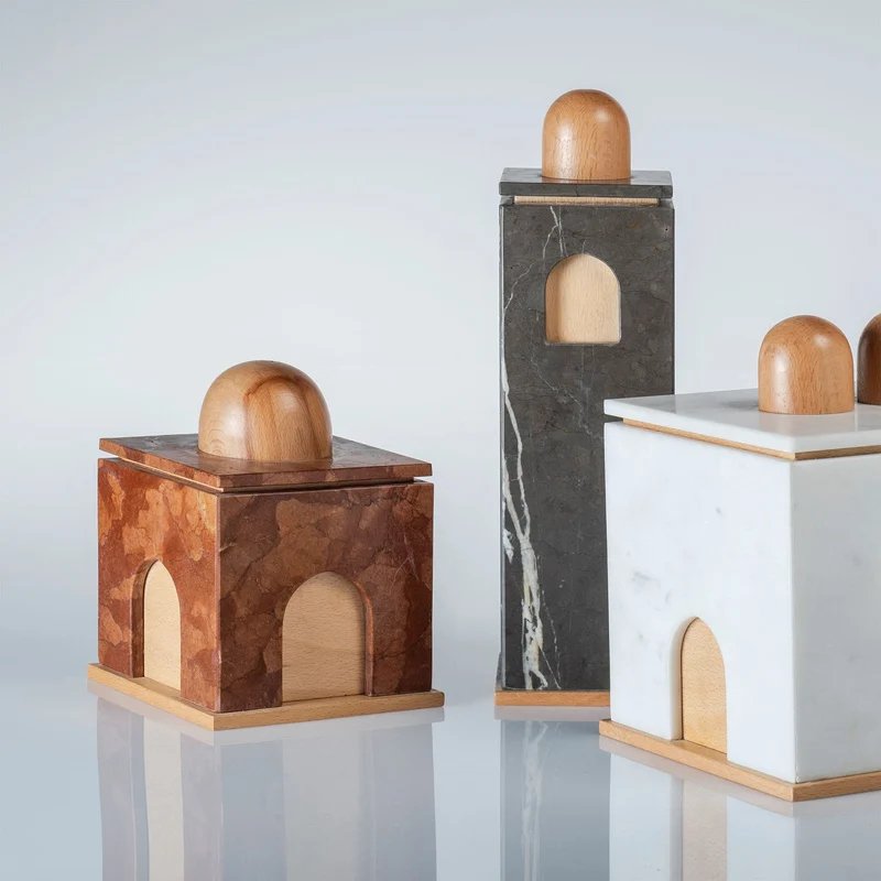 Marble and Wood Box QUBA by Gabriele D'Angelo