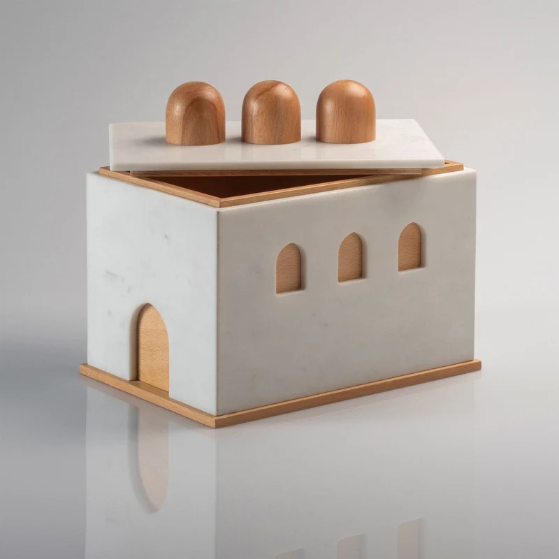 Marble and Wood Box QUBA by Gabriele D'Angelo