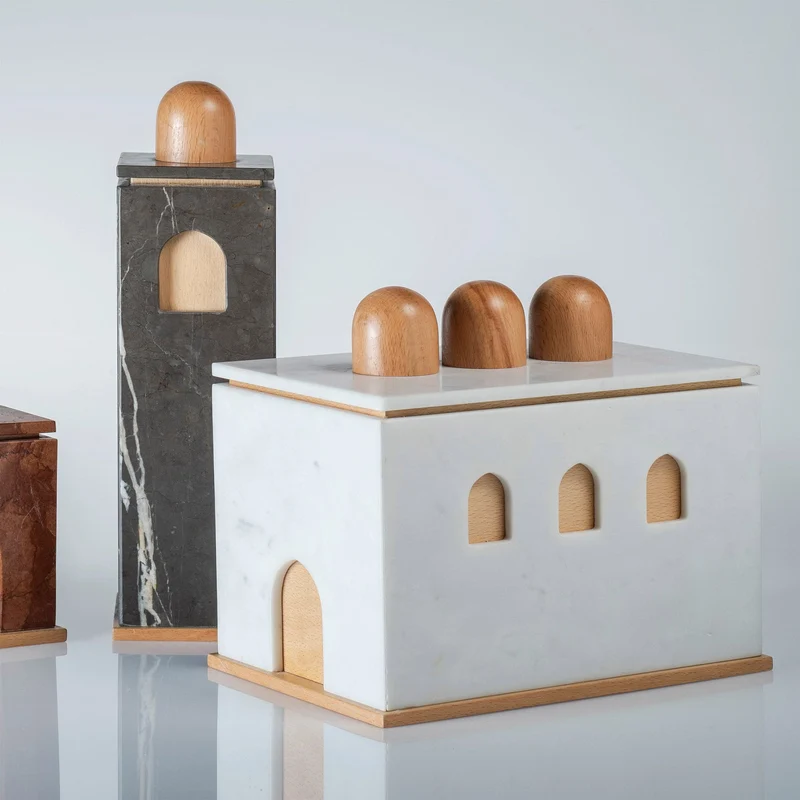 Marble and Wood Box QUBA by Gabriele D'Angelo