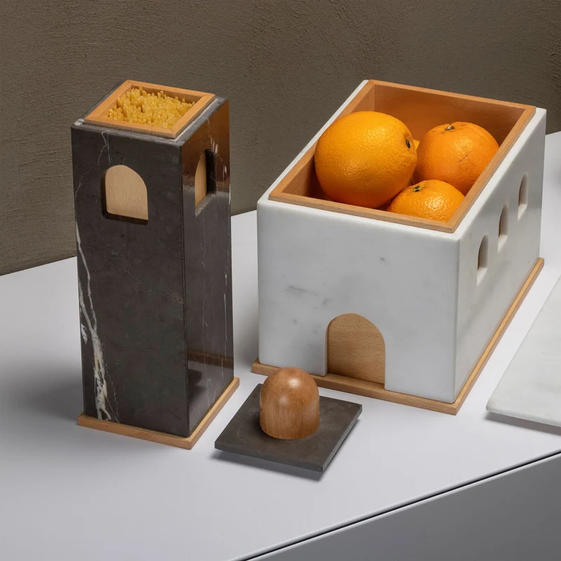 Marble and Wood Box QUBA by Gabriele D'Angelo