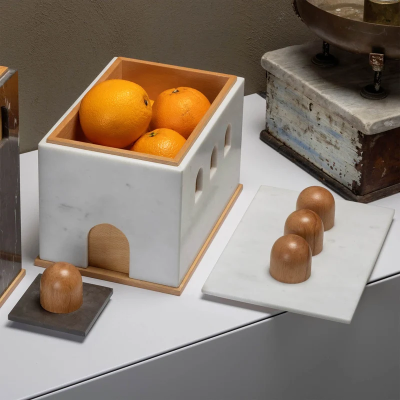 Marble and Wood Box QUBA by Gabriele D'Angelo
