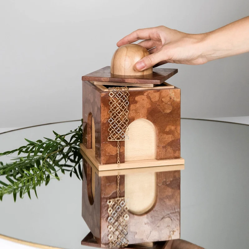 Marble and Wood Box QUBA by Gabriele D'Angelo