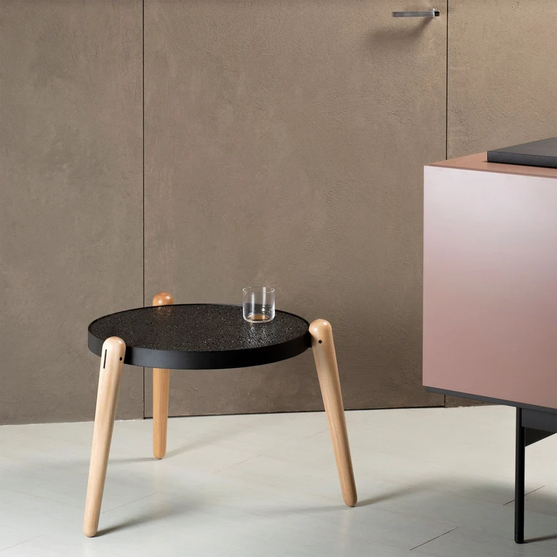 Marble, Steel and Wood Coffee Table TRIS by Luca Maci