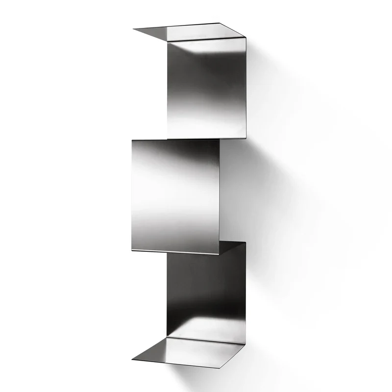 Steel Bookcase SEGMENTO INOX MINI B by C. Cangia and G. Mazzardi