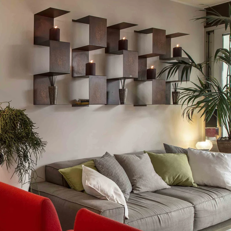 Corten Steel Bookcase SEGMENTO CORTEN MINI by C. Cangia and G. Mazzardi