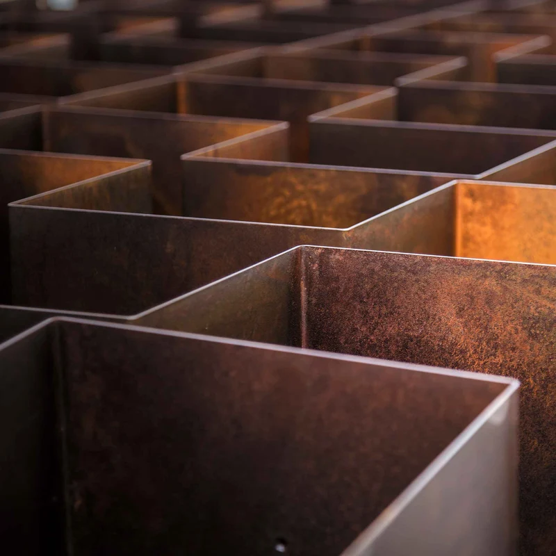 Corten Steel Bookcase SEGMENTO CORTEN 180 by C. Cangia and G. Mazzardi