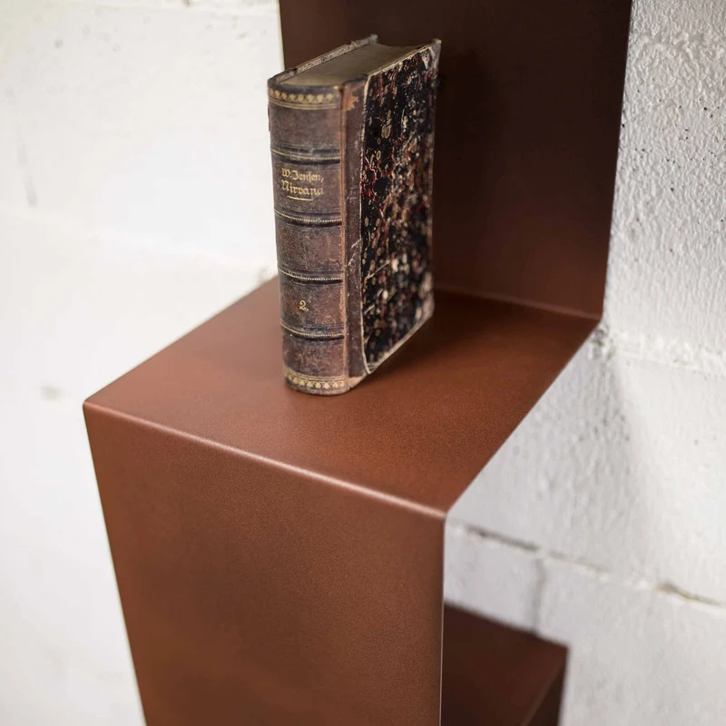 Corten Steel Bookcase SEGMENTO CORTEN 180 by C. Cangia and G. Mazzardi