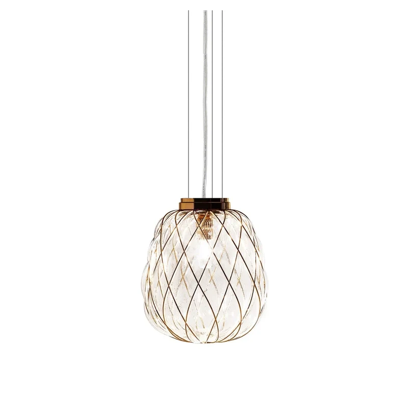 Suspension Lamp PINECONE Medium Gold by Paola Navone for FontanaArte