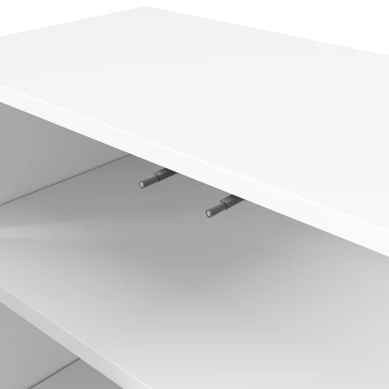 Sideboard moderne blanc 120x35x80 cm avec portes ondulées, grifflos et rayons réglables, idéal pour salon flur et salle à manger
