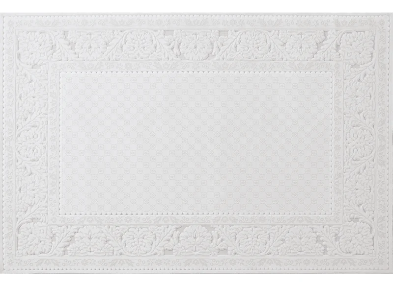 Tapis blanc écru effet moulure parisienne 154 x 230 cm CESAR