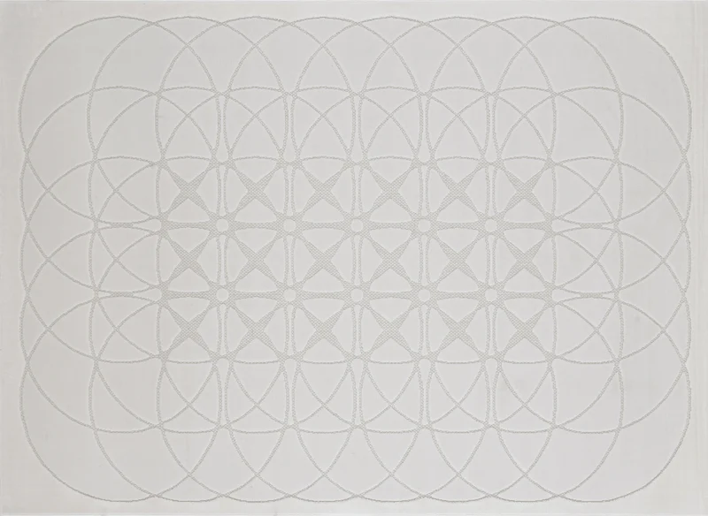 Tapis gris à motifs rosaces 200 x 290 cm SINGAPOUR