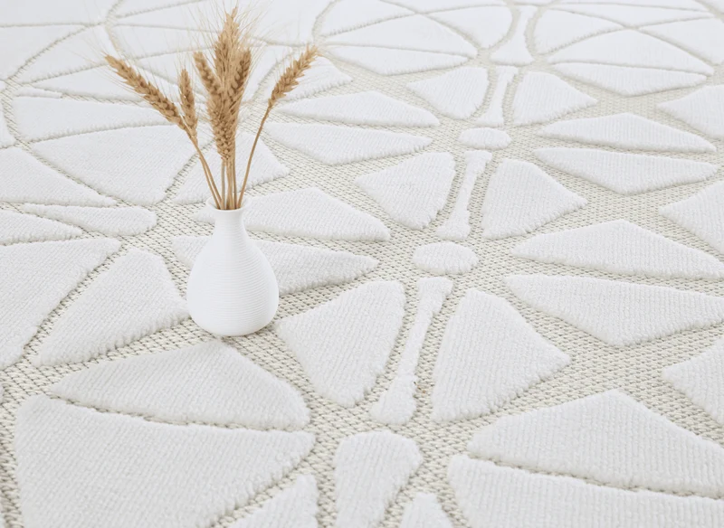 Tapis gris à motifs rosaces 200 x 290 cm SINGAPOUR