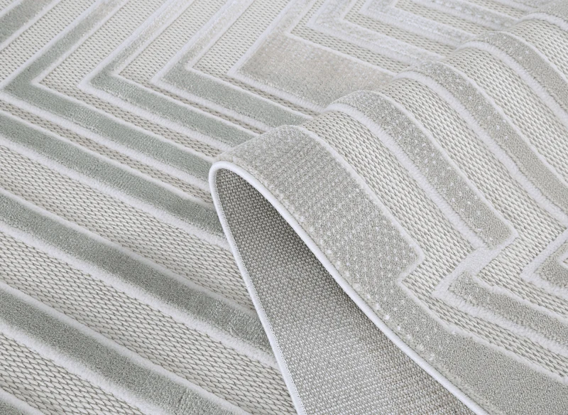 Tapis gris à motifs de lignes 200 x 290 cm PERTONA