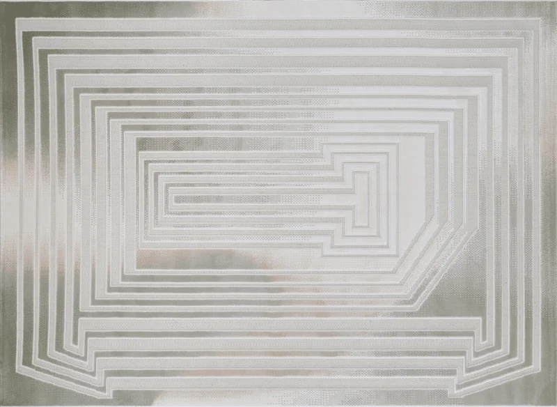Tapis gris à motifs de lignes 160 x 230 cm PERTONA