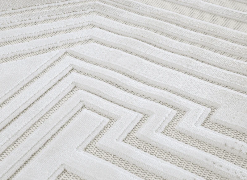 Tapis gris à motifs de lignes 160 x 230 cm PERTONA