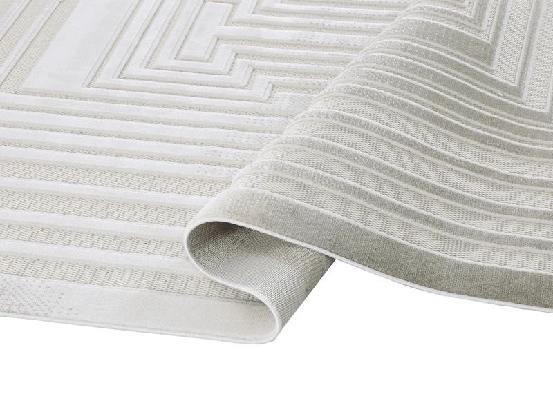 Tapis gris à motifs de lignes 160 x 230 cm PERTONA